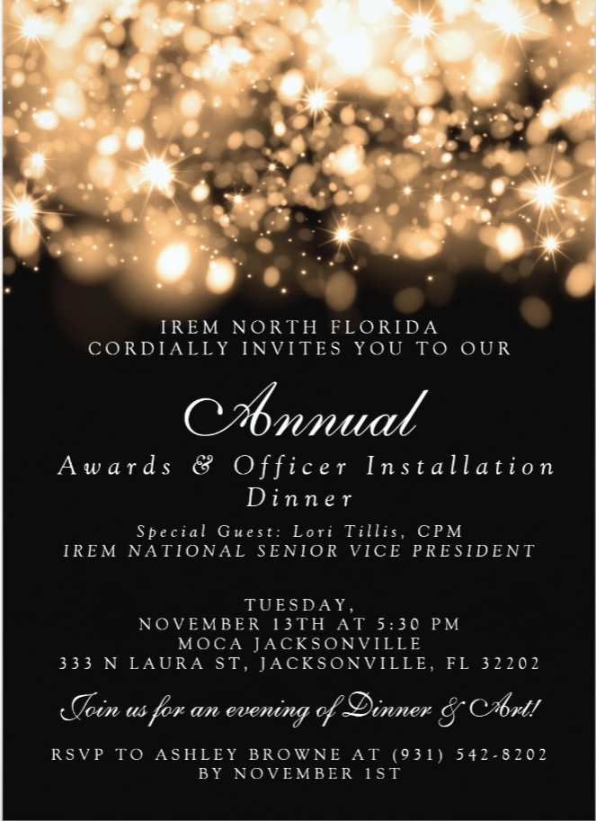 Annual Awards & Officer Installation Dinner – IREM Chapter 35